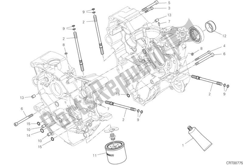 All parts for the 10a - Half-crankcases Pair of the Ducati Multistrada 1260 ABS 2020